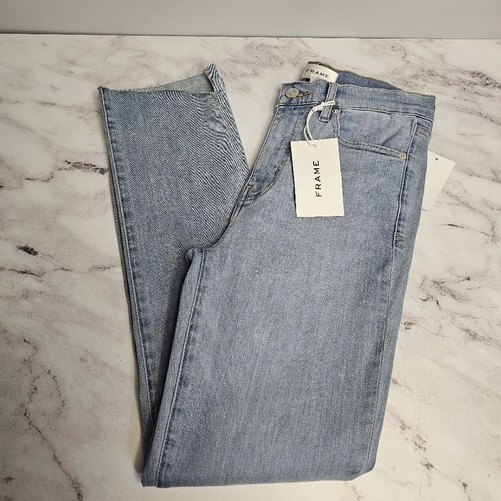 Frame Denim Le High Straight Leg Flare Light Blue Jeans 26 NWT - Picture 3 of 9
